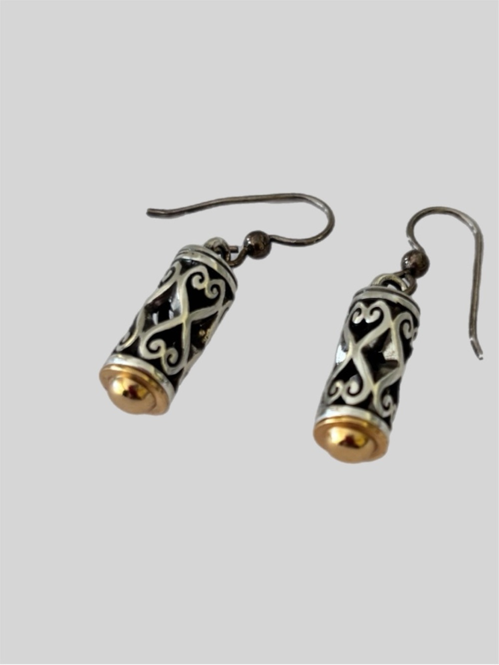 Brighton "Desire" barrel drop earrings.